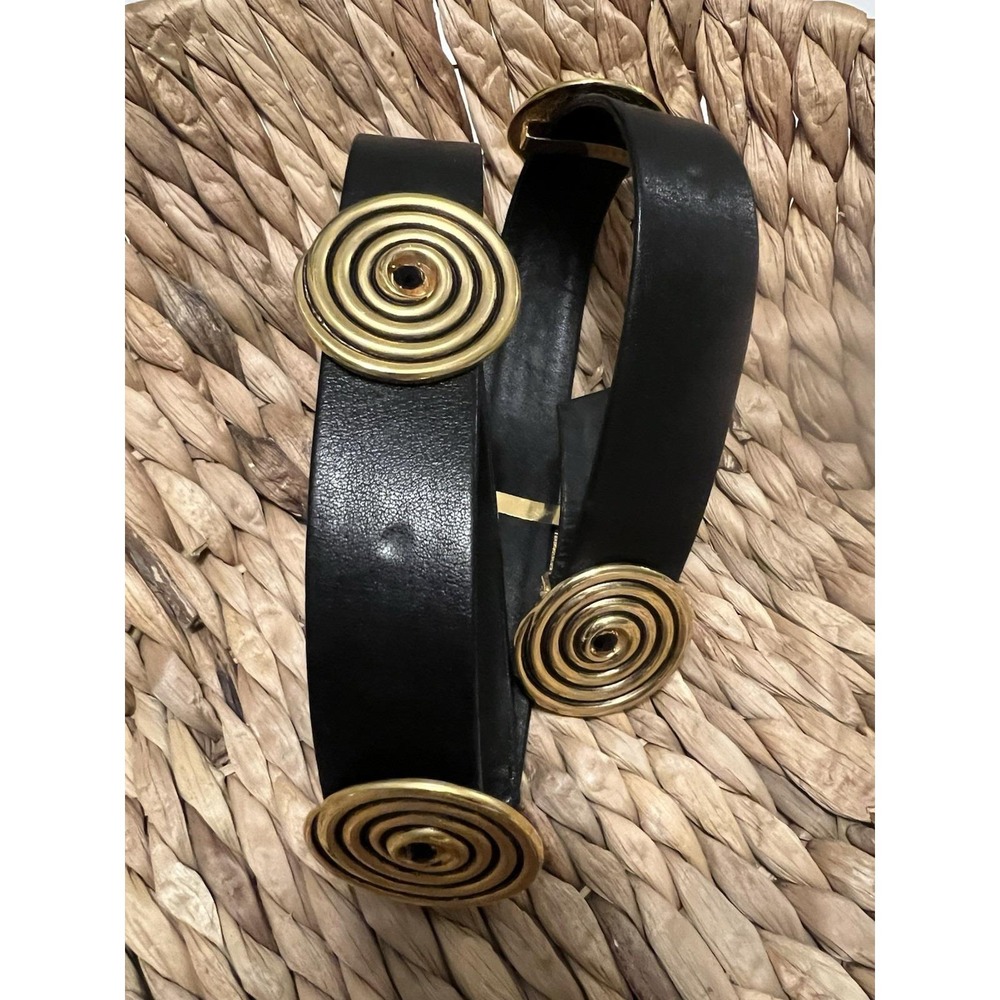 vintage accessocraft nyc Gold Medallion Belt 70's Vintage Glove Leather 32 1/4" - Picture 8 of 10